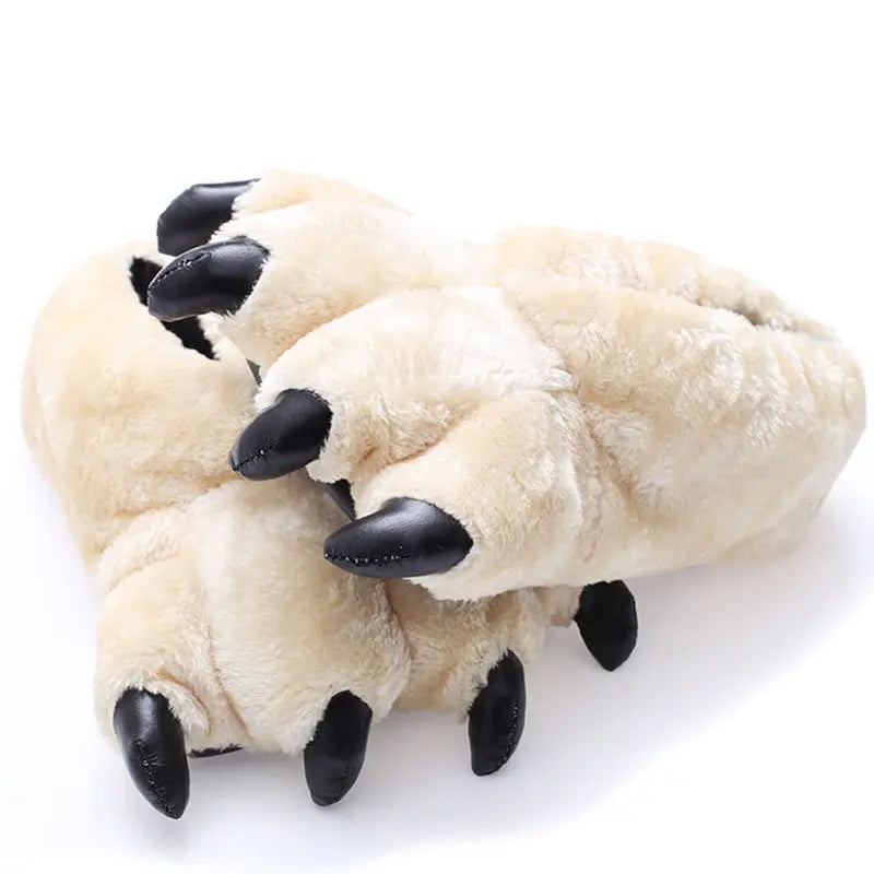 Unisex Paw Slippers med Kløer – Fluffy Chunky Slippers