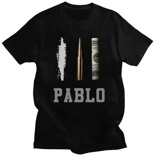 Koszulka z nadrukiem pieniędzy Pablo Escobar – styl casual streetwear