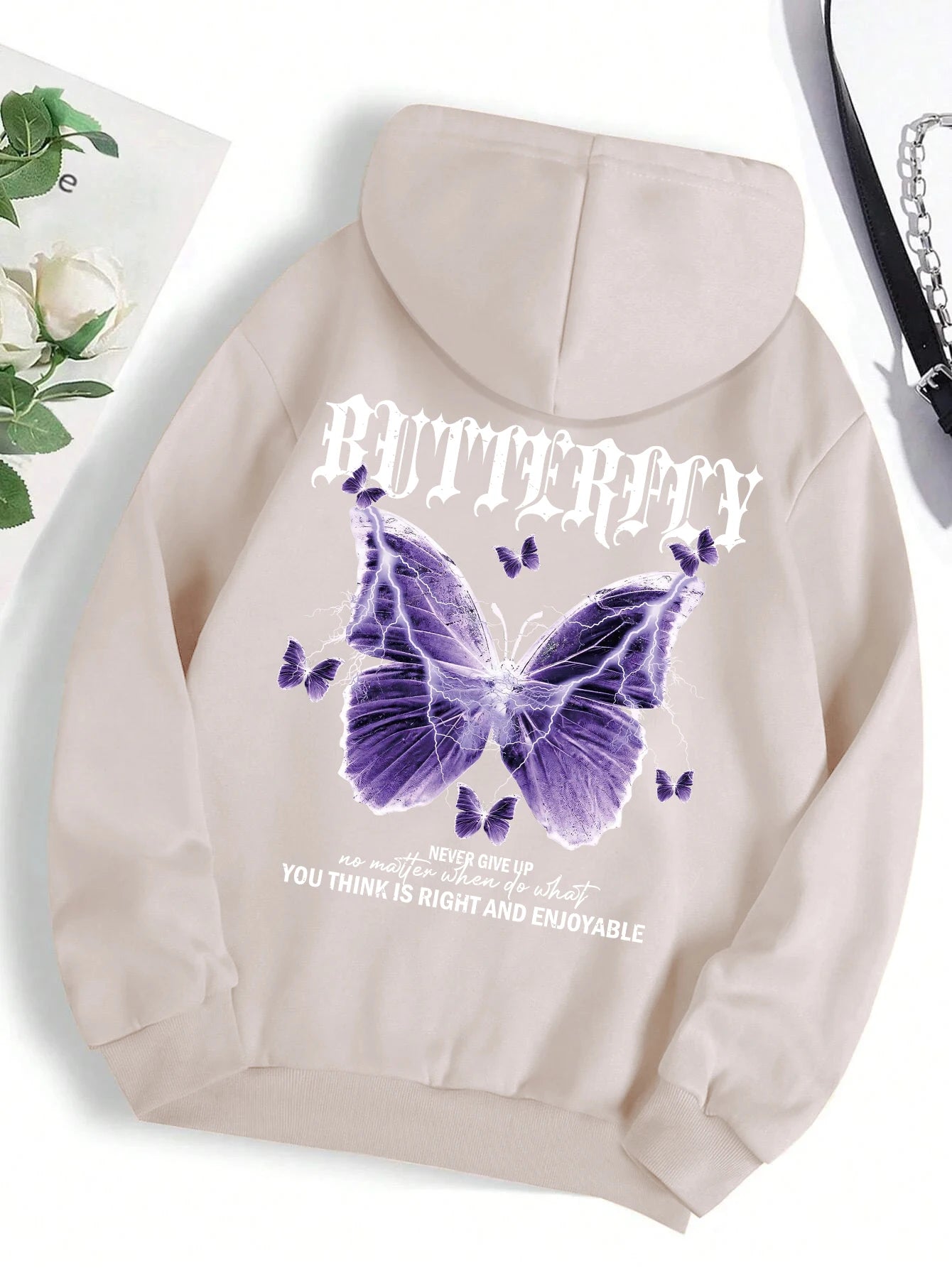 Sudadera con estampado de mariposas