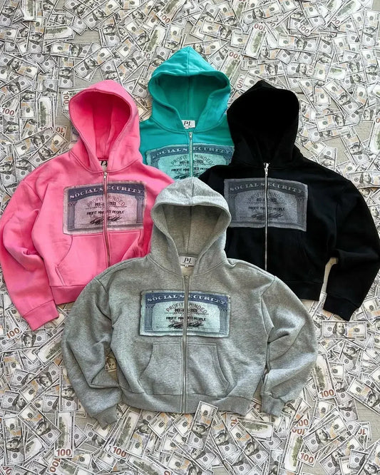 Hoodie mit Print Y2K