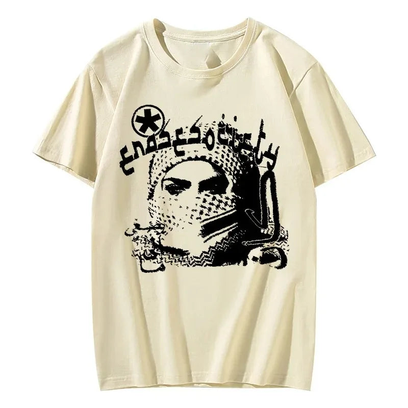 Y2K Grunge T-shirt met Arabische print