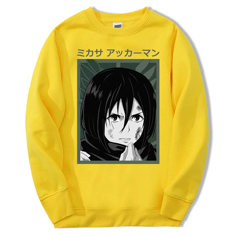 Produktbild von Attack on Titan Pullover – Mikasa Ackerman Solo Edition in der Farbe Gray, Größe M - Jetzt erhältlich bei Tarduu.