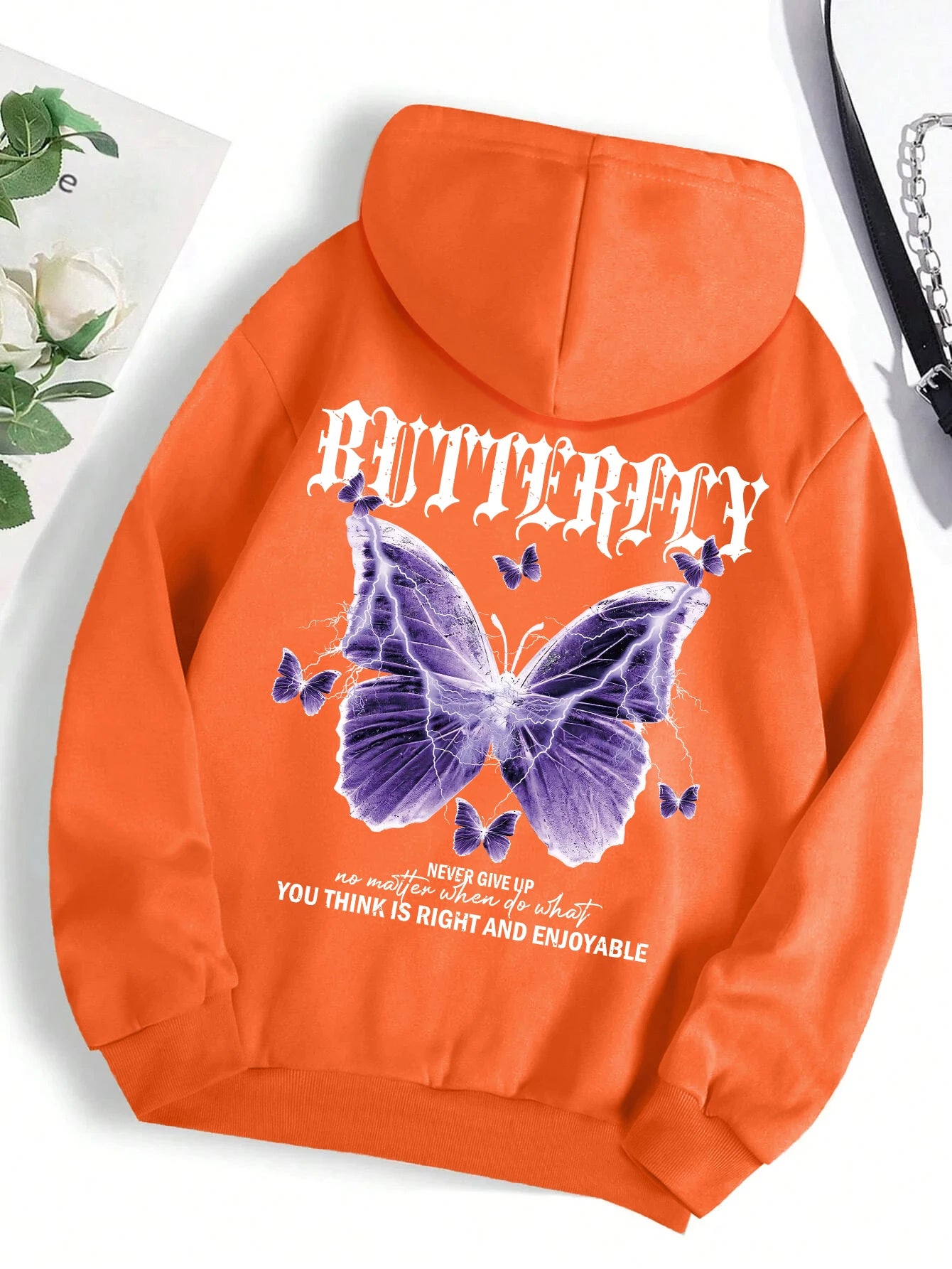 Sudadera con estampado de mariposas