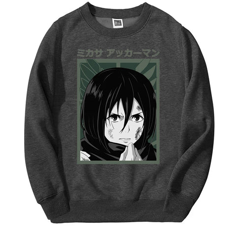 Produktbild von Attack on Titan Pullover – Mikasa Ackerman Solo Edition in der Farbe White, Größe XL - Jetzt erhältlich bei Tarduu.