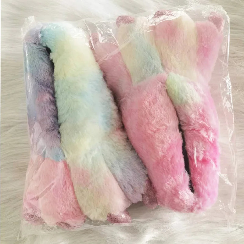 Unisex Paw Slippers med Kløer – Fluffy Chunky Slippers