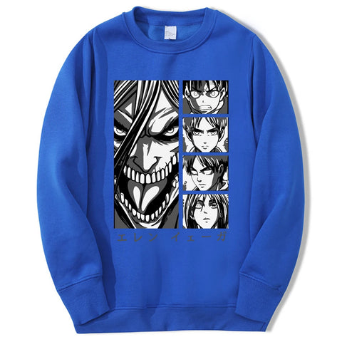 Produktbild von Attack on Titan Pullover – Eren in Titan-Form Edition in der Farbe White Solid, Größe M - Jetzt erhältlich bei Tarduu.