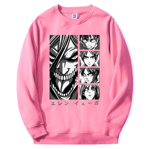 Produktbild von Attack on Titan Pullover – Eren in Titan-Form Edition in der Farbe White Solid, Größe S - Jetzt erhältlich bei Tarduu.