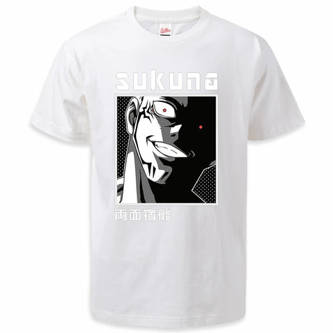 Produktbild von Jujutsu Kaisen T-Shirt – Sukuna Edition in der Farbe Gray, Größe L - Jetzt erhältlich bei Tarduu.