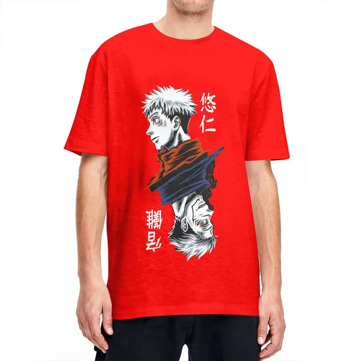 Produktbild von Yuji vs. Sukuna - Jujutsu Kaisen Charakter-T-Shirt in der Farbe Dark Grey, Größe L - Jetzt erhältlich bei Tarduu.