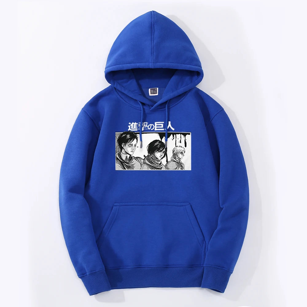 Produktbild von Attack on Titan Hoodie – Eren, Mikasa & Armin Edition in der Farbe Gray, Größe XXXL - Jetzt erhältlich bei Tarduu.