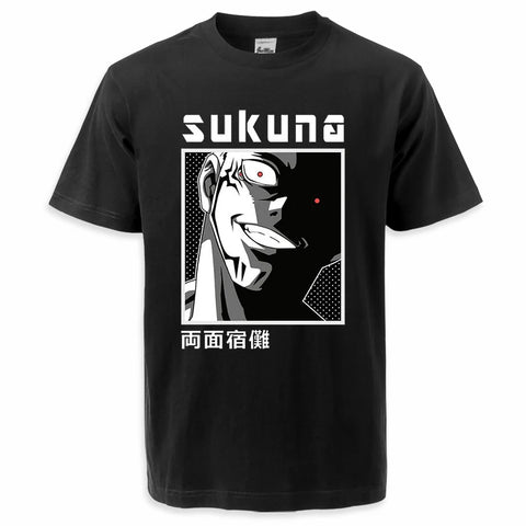 Produktbild von Jujutsu Kaisen T-Shirt – Sukuna Edition in der Farbe Gray, Größe M - Jetzt erhältlich bei Tarduu.