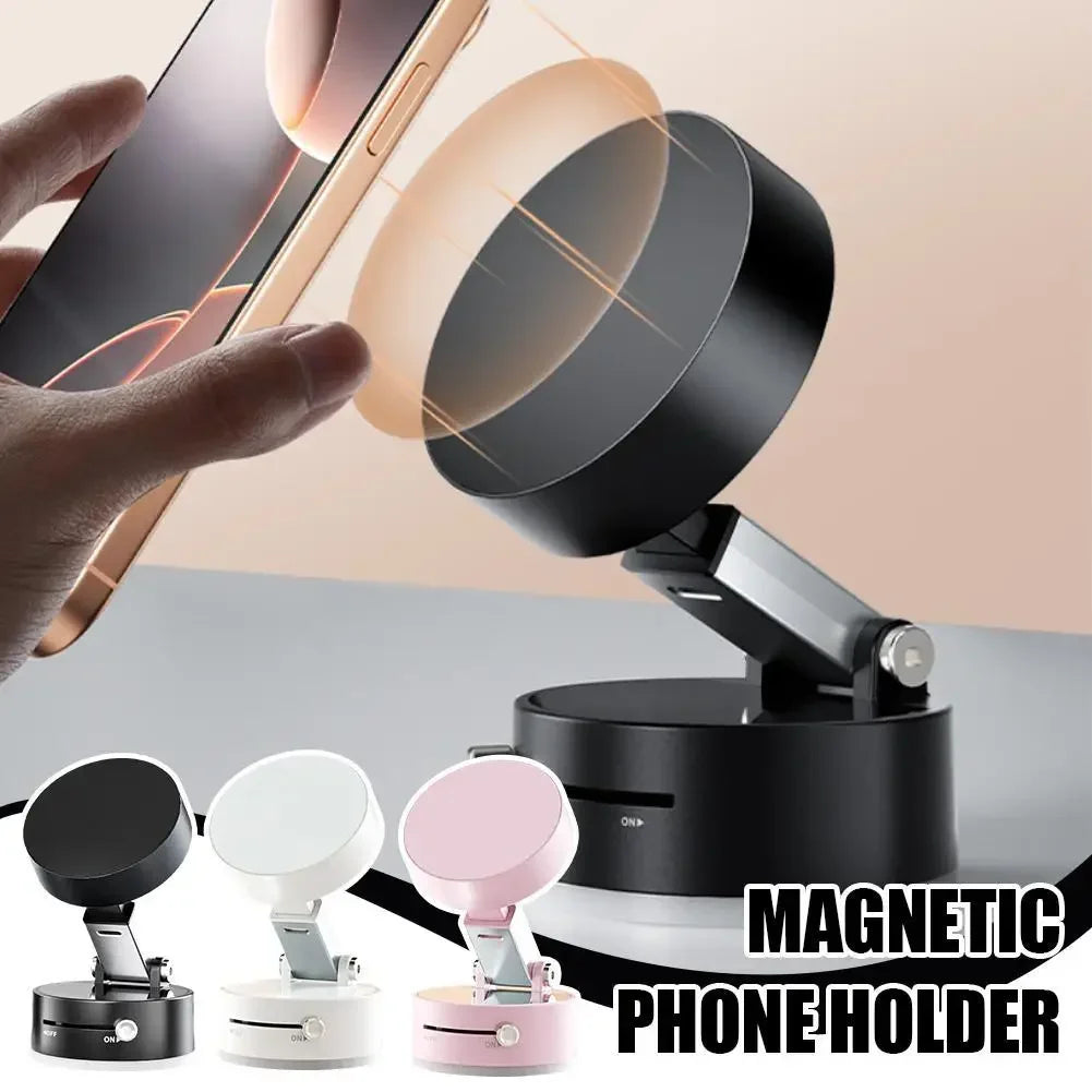 Support universel pour téléphone portable avec ventouse magnétique–Support voiture pliable et rotatif à 360°