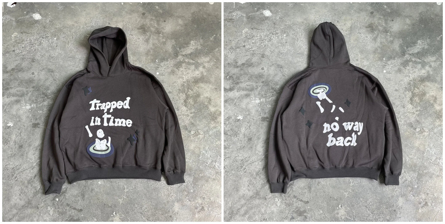 Sokak Giyimi Hoodie Karikatür Baskılı