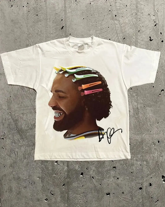 Camiseta de tendencia Y2K de Drake: estilo vintage informal de estilo harajuku