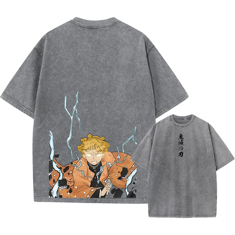 Produktbild von Demon Slayer T-Shirt – Zeige deine Fanliebe in der Farbe AF654C Khaki5, Größe S - Jetzt erhältlich bei Tarduu.