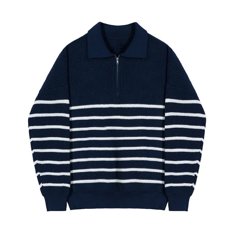 Lapel Gestreifter Pullover