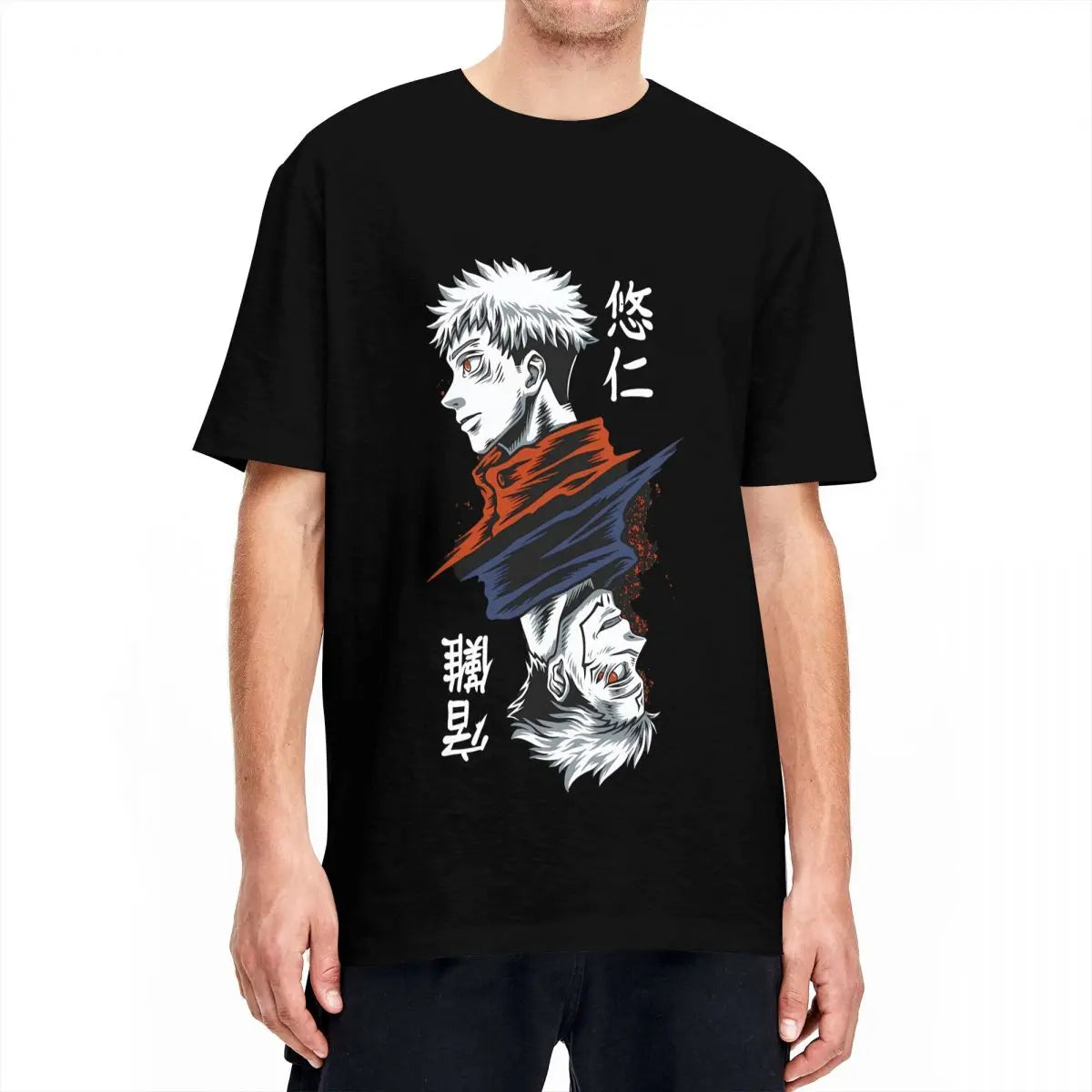 Produktbild von Yuji vs. Sukuna - Jujutsu Kaisen Charakter-T-Shirt in der Farbe black, Größe M - Jetzt erhältlich bei Tarduu.