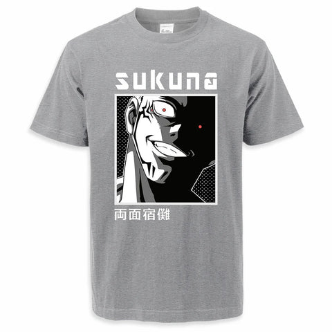 Produktbild von Jujutsu Kaisen T-Shirt – Sukuna Edition in der Farbe Gray, Größe S - Jetzt erhältlich bei Tarduu.