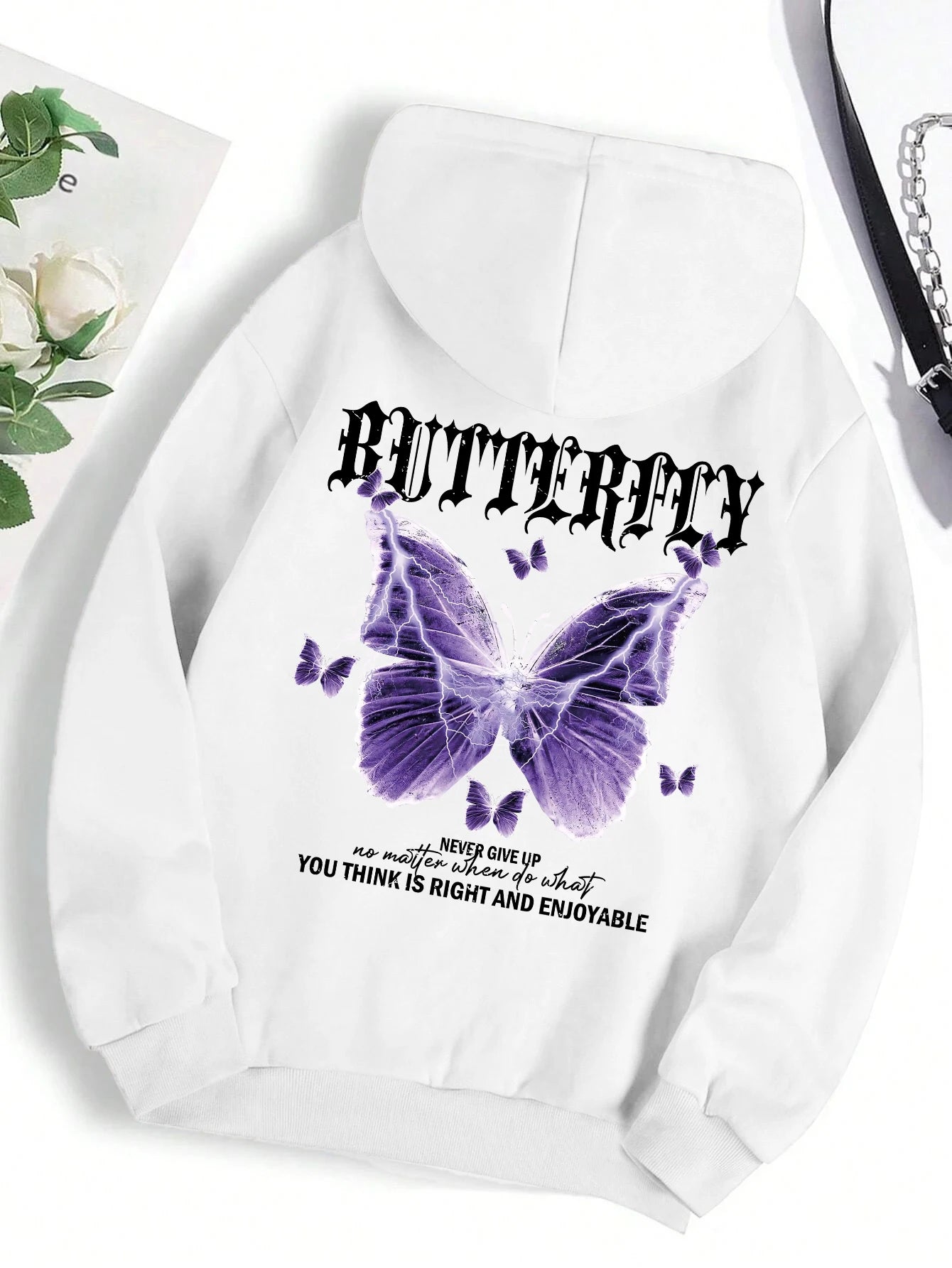 Sudadera con estampado de mariposas