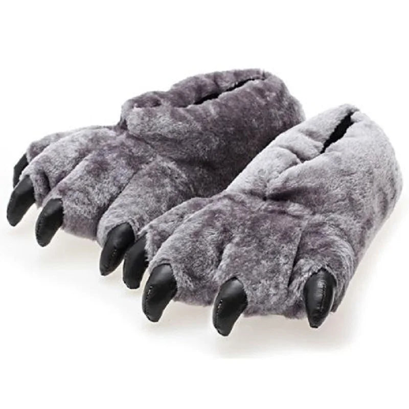 Unisex Paw Slippers med Kløer – Fluffy Chunky Slippers