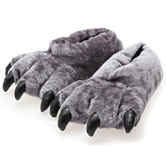 Unisex Paw Slippers with Claws – Fluffy Chunky Slippers