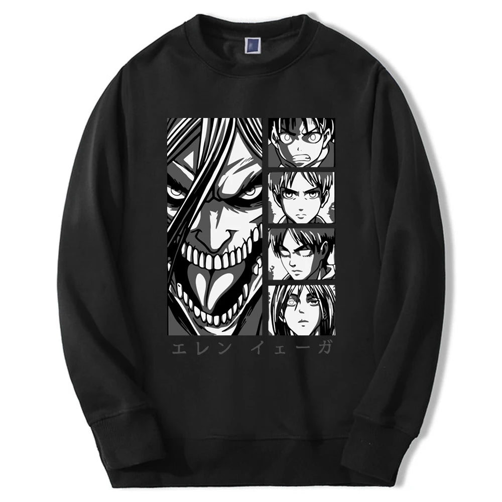 Produktbild von Attack on Titan Pullover – Eren in Titan-Form Edition in der Farbe White Solid, Größe 4XL - Jetzt erhältlich bei Tarduu.