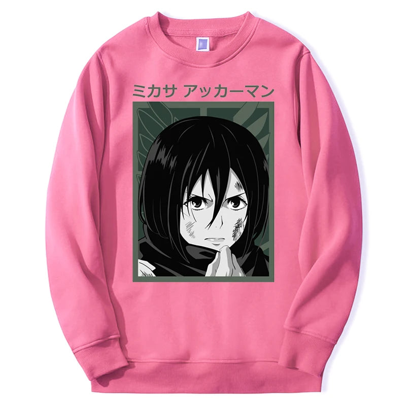 Produktbild von Attack on Titan Pullover – Mikasa Ackerman Solo Edition in der Farbe White, Größe XXXL - Jetzt erhältlich bei Tarduu.