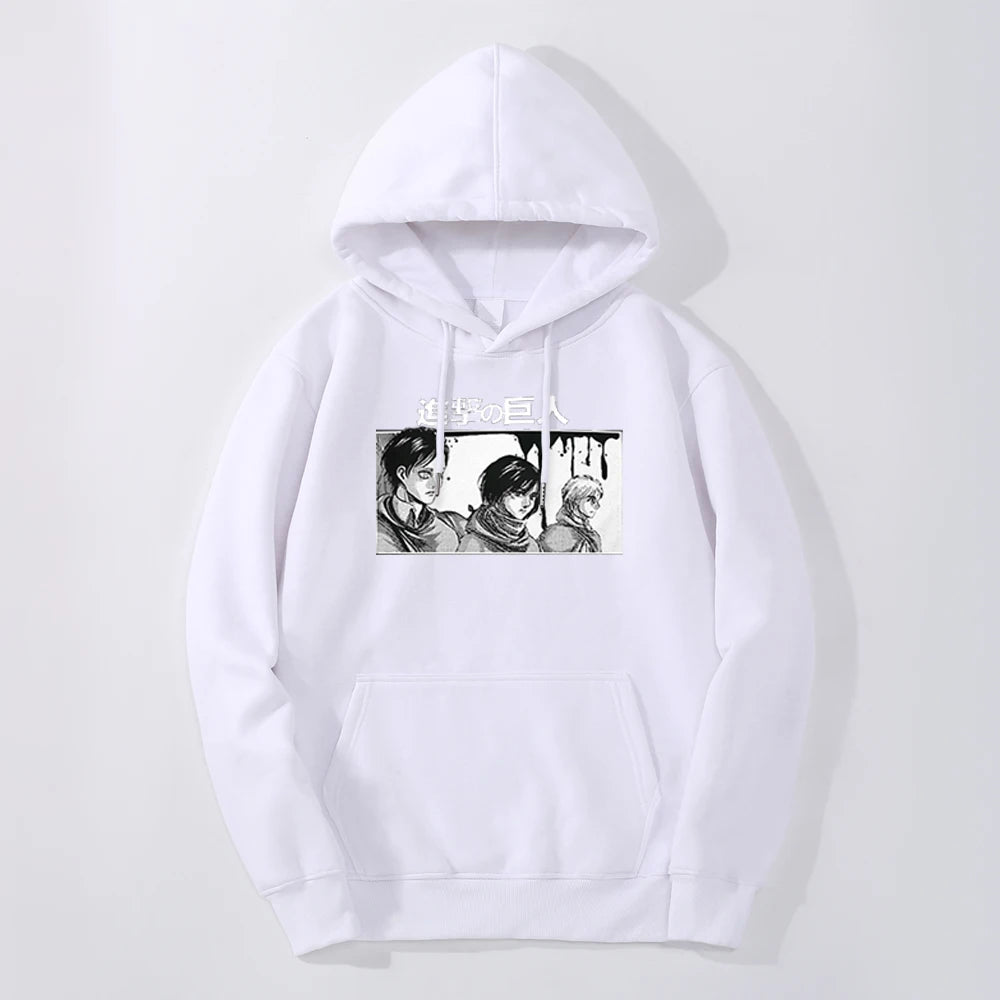 Produktbild von Attack on Titan Hoodie – Eren, Mikasa & Armin Edition in der Farbe Gray, Größe XL - Jetzt erhältlich bei Tarduu.