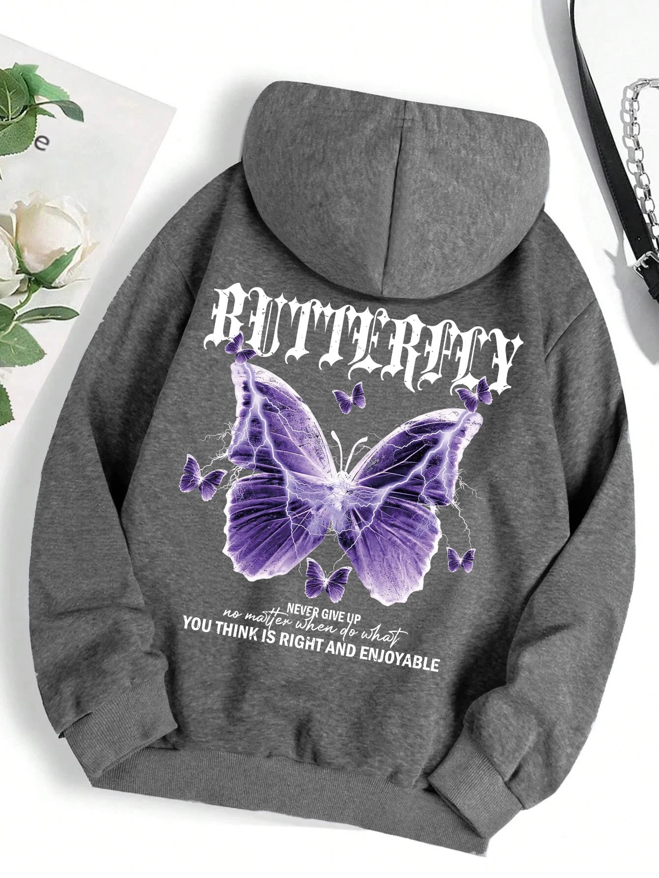 Sudadera con estampado de mariposas