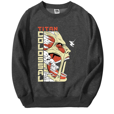 Produktbild von Attack on Titan Pullover – Bertholdt als Kolossaler Titan Edition in der Farbe Dark Gray, Größe M - Jetzt erhältlich bei Tarduu.