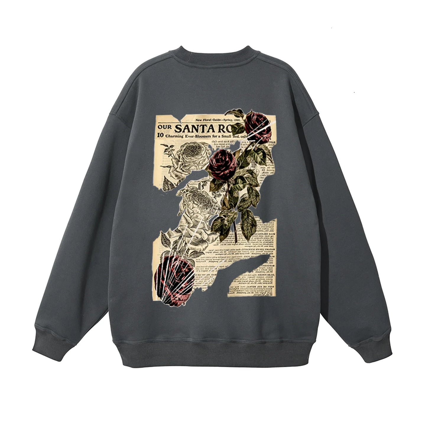 Sudadera gótica con estampado de rosas vintage