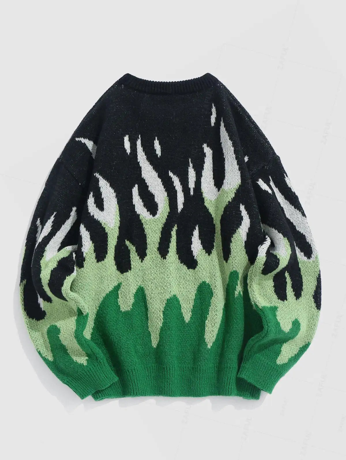 Pull esthétique Y2K à motif de flammes et de feu