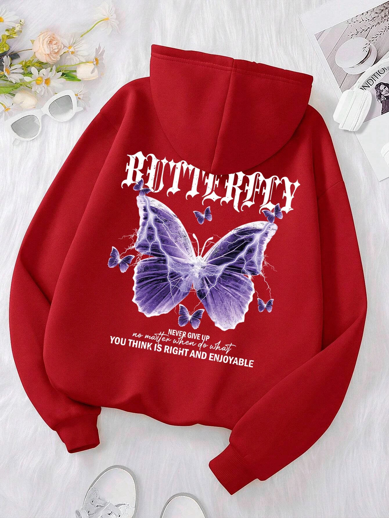 Sudadera con estampado de mariposas