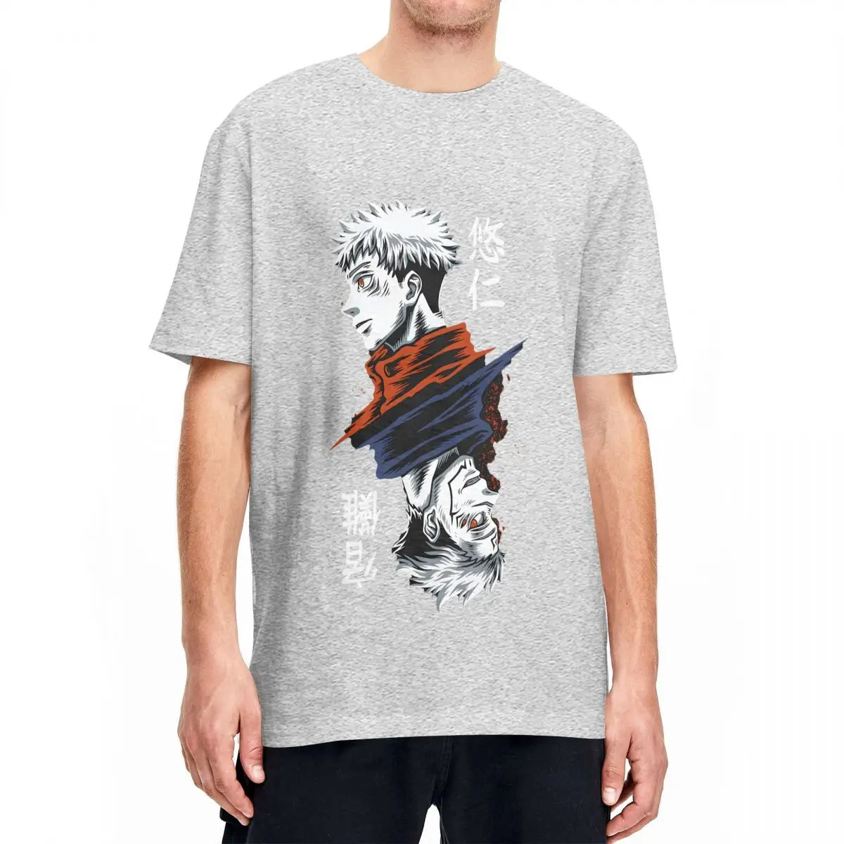 Produktbild von Yuji vs. Sukuna - Jujutsu Kaisen Charakter-T-Shirt in der Farbe Dark Grey, Größe S - Jetzt erhältlich bei Tarduu.