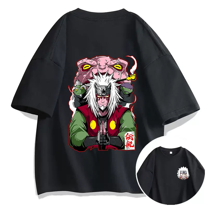 Produktbild von Anime T-Shirt "Jiraiya" aus Naruto – Stylisches Fan-Shirt für Anime-Liebhaber in der Farbe Purple, Größe L - Jetzt erhältlich bei Tarduu.