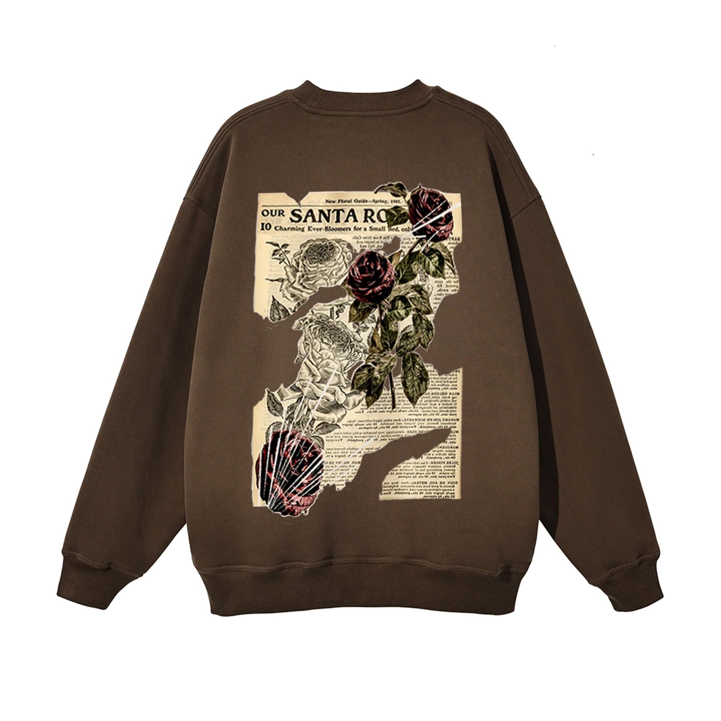 Sudadera gótica con estampado de rosas vintage