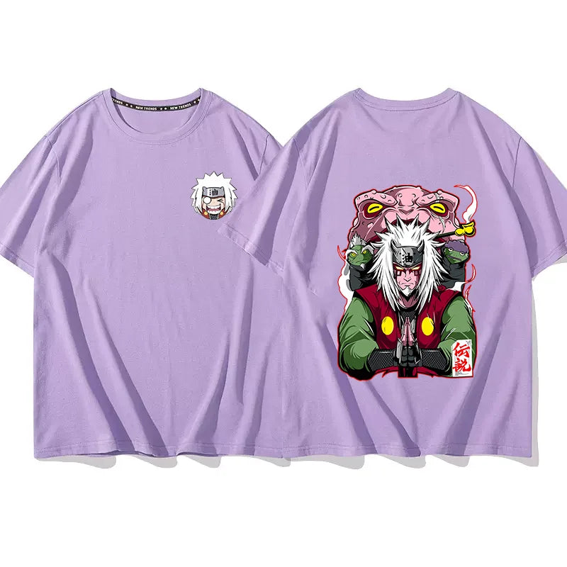 Produktbild von Anime T-Shirt "Jiraiya" aus Naruto – Stylisches Fan-Shirt für Anime-Liebhaber in der Farbe Pink, Größe S - Jetzt erhältlich bei Tarduu.