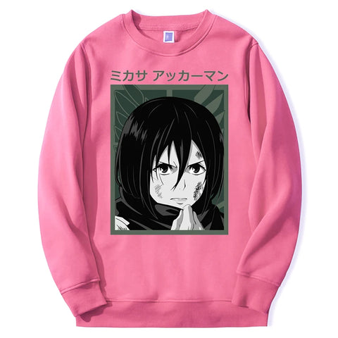 Produktbild von Attack on Titan Pullover – Mikasa Ackerman Solo Edition in der Farbe Dark Gray, Größe XXXL - Jetzt erhältlich bei Tarduu.