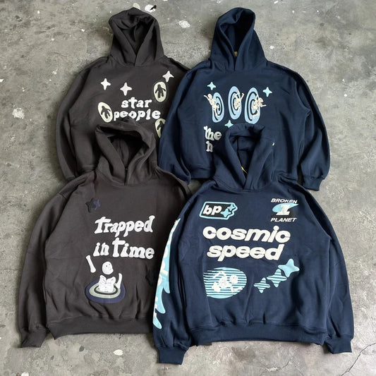 Sudadera con capucha y estampado de dibujos animados